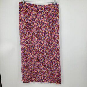 Vintage‎ Bridgetown 100% Silk Floral Whimsigoth Fairy Grunge 90s Maxi Skirt Boho